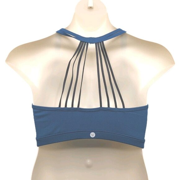 Livi Active Lane Bryant Sports Bra Unlined No Wire Blue Strappy Back Size 16 XL - Picture 3 of 9